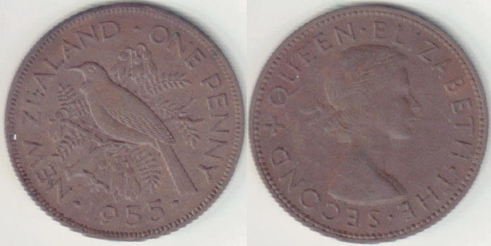 1955 New Zealand Penny (EF) A004563